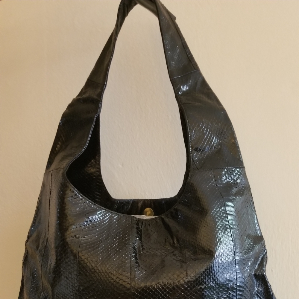 Beirn black leather hobo bag - Picture 2 of 4